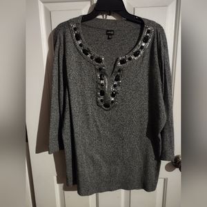 Rafaella dark gray with jewel and beading details 2x
